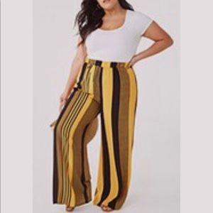 F21+ Wide leg stripper knit pants